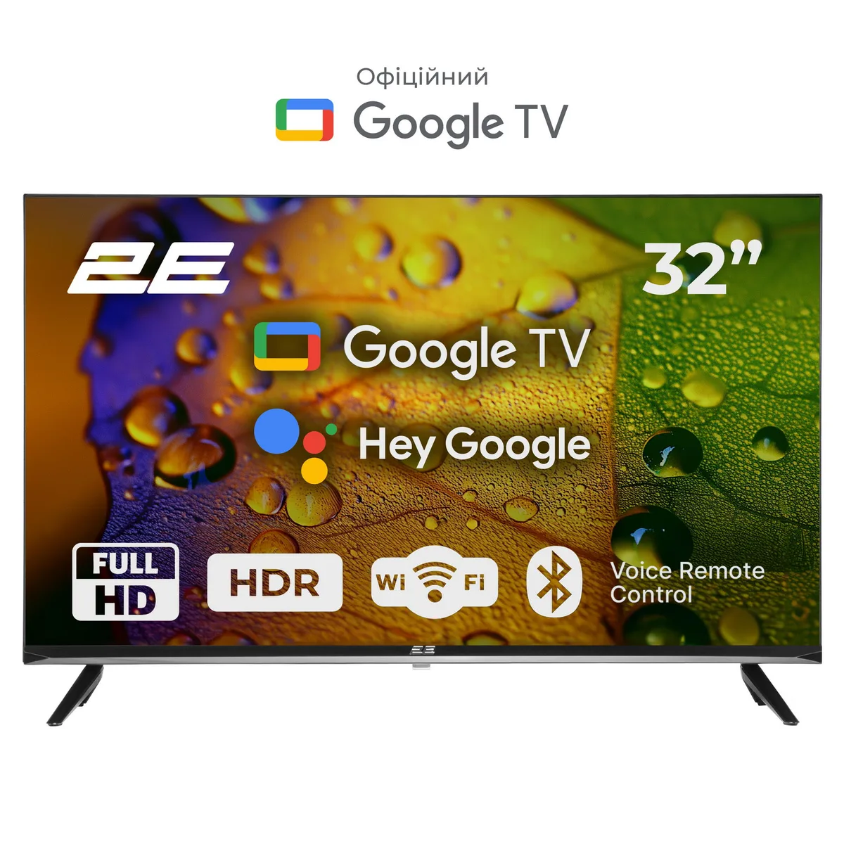 Телевізор 32" 2E LED FHD 60Hz Smart Google TV Black