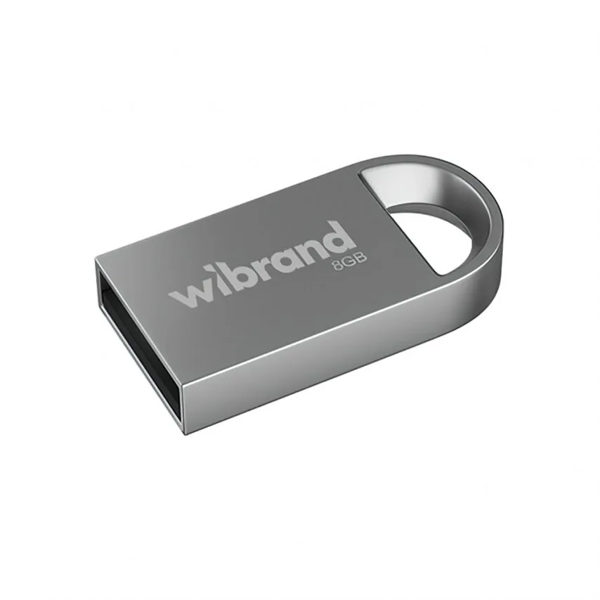 Флеш-пам'ять USB Wibrand метал 8Гб срібна