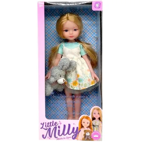 Лялька Little Milly 35 см блондинка з іграшкою-кроликом для дівчаток від 3 років