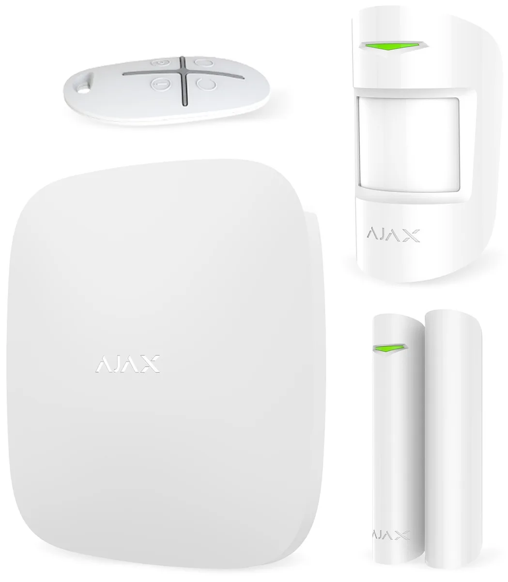 Комплект охоронної сигналізації Ajax StarterKit, hub, motionprotect, doorprotect, spacecontrol, jeweller, бездротовий, білий (20288.56.WH1)