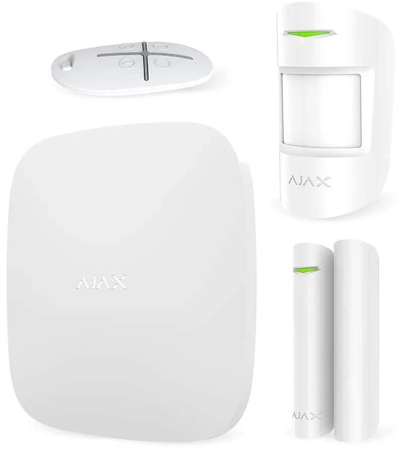 Комплект охоронної сигналізації Ajax StarterKit, hub, motionprotect, doorprotect, spacecontrol, jeweller, бездротовий, білий (20288.56.WH1)