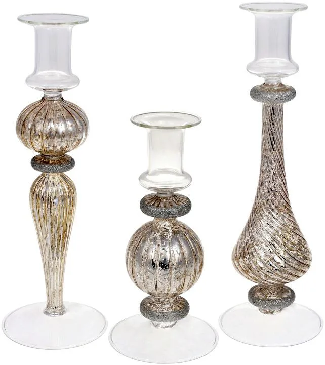 Подсвечник стеклянный Candlestick шампань 8,5х18 см для интерьера