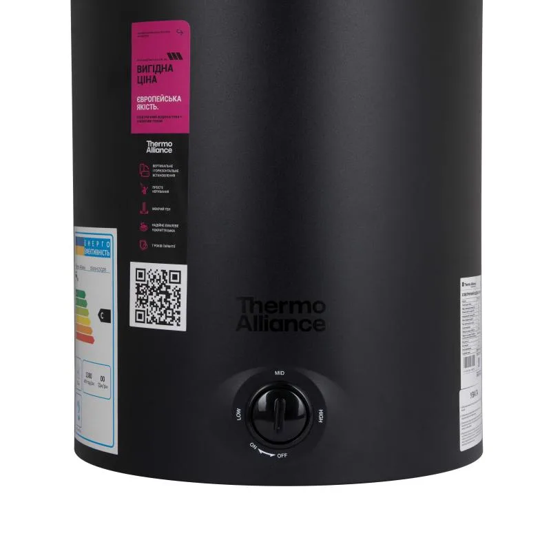 Водонагрівач накопичувальний Thermo Alliance D80VH15Q3 80 л Мідний ТЕН 1,5 кВт Чорний