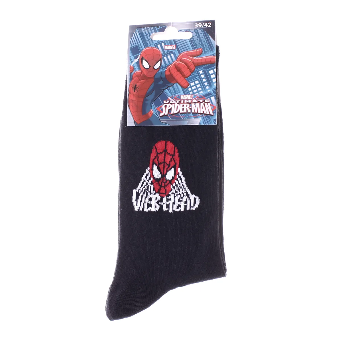 Шкарпетки SPIDER MAN 73% бавовна 39-42 чорні