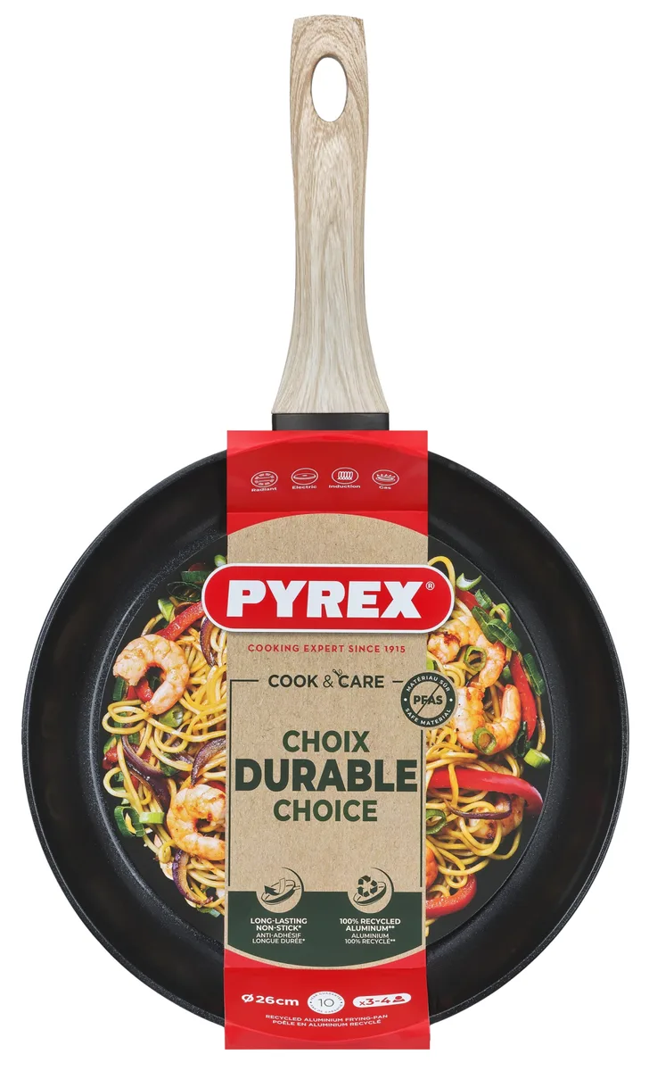 Сковорода Pyrex алюмінієва 26 см чорна з антипригарним покриттям