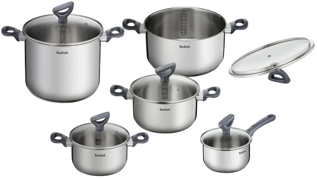 Набір посуду Tefal нержавіюча сталь 10 предметів 16-24 см