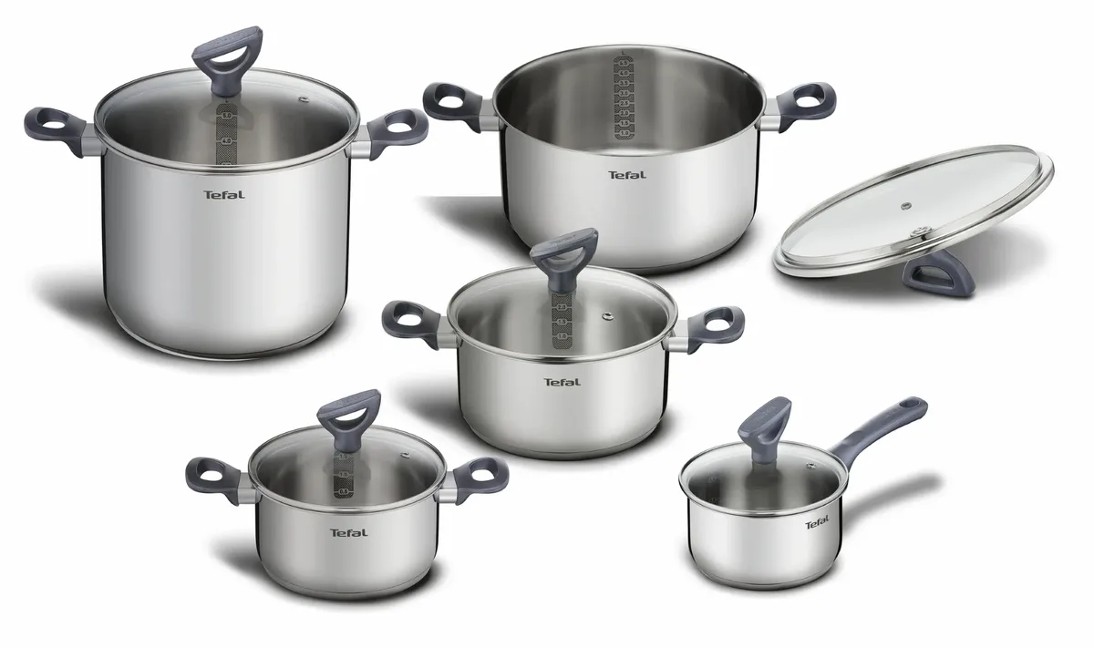 Набір посуду Tefal нержавіюча сталь 10 предметів 16-24 см