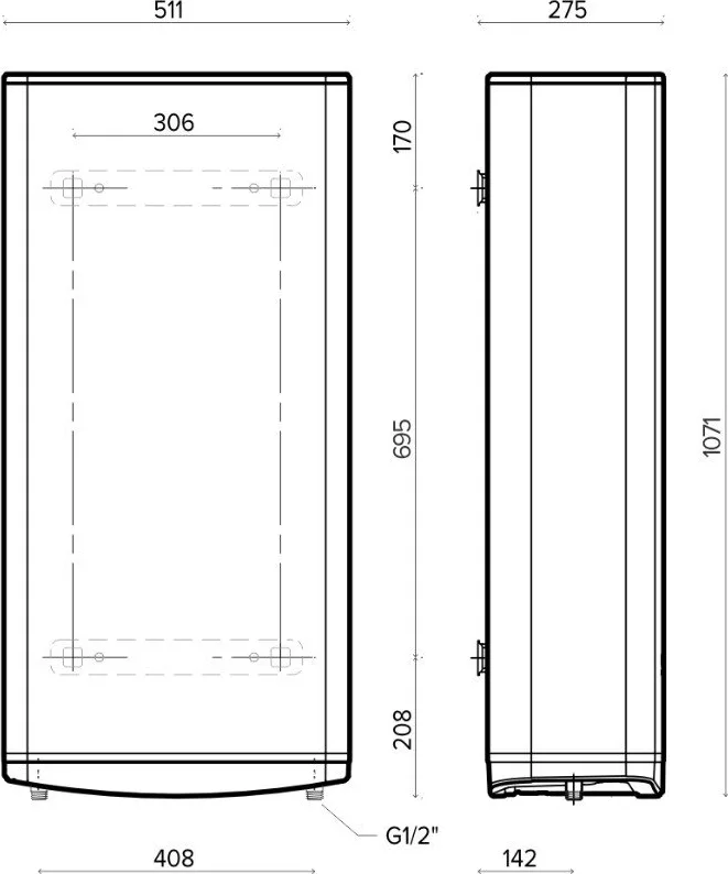 Водонагрівач електр Ariston 80 л сірий 2 ТЕН 1,5 кВт настінний