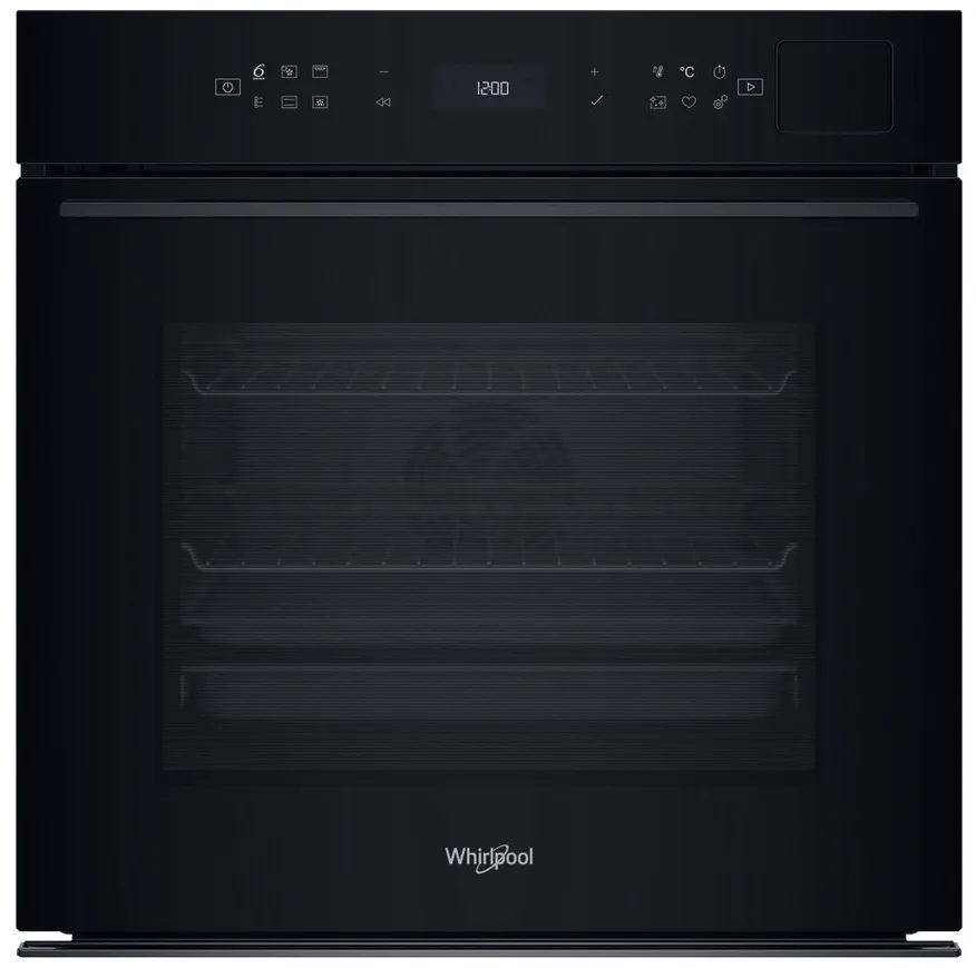 Електрична духова шафа Whirlpool, 73 л, клас енергоефективності A+, з дисплеєм, конвекційним приготуванням, піролізом та телескопі