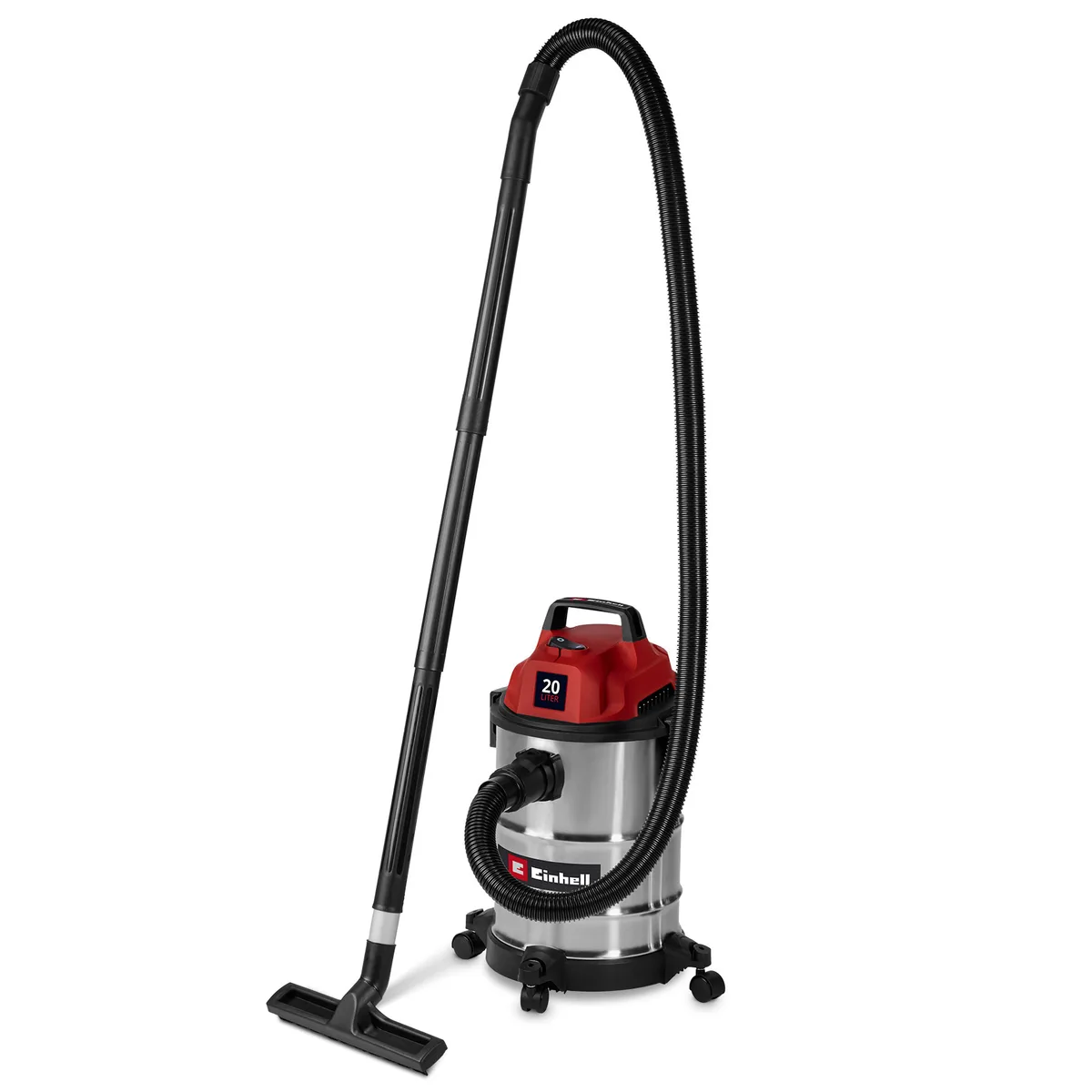 Професійний пилосос Einhell TC-VC 2045 S: 900 Вт, 180 мБар, 20 л, шланг 1.5 м, вага 3.5 кг.
