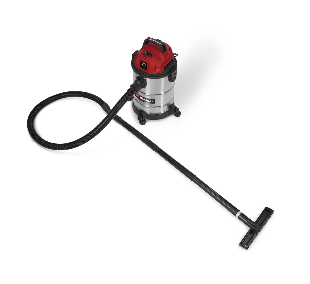 Професійний пилосос Einhell TC-VC 2045 S: 900 Вт, 180 мБар, 20 л, шланг 1.5 м, вага 3.5 кг.