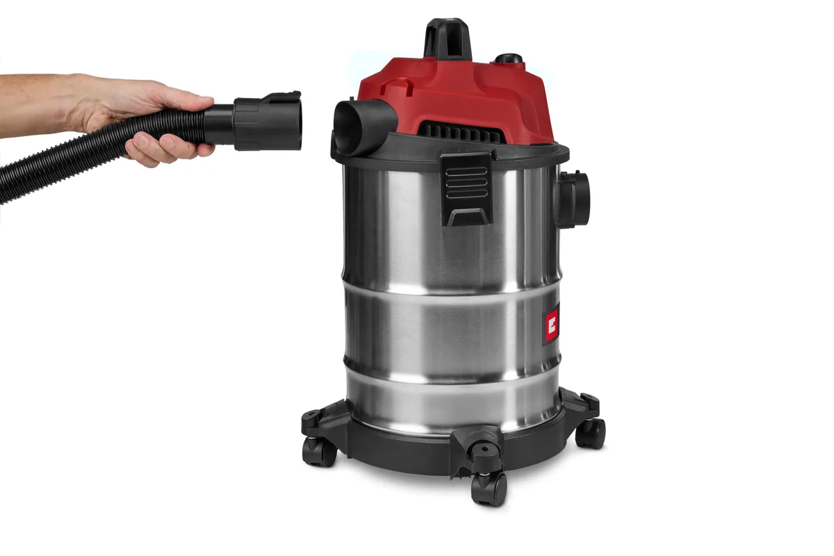 Професійний пилосос Einhell TC-VC 2045 S: 900 Вт, 180 мБар, 20 л, шланг 1.5 м, вага 3.5 кг.