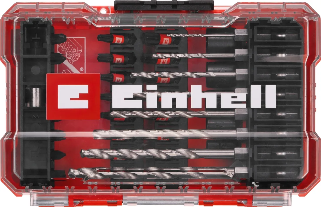 Набір свердел і біт для металу Einhell 39 шт у кейсі M-Case, вага 0.64 кг.