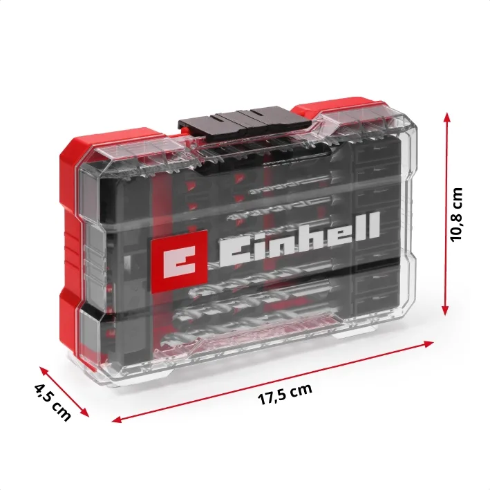 Набір свердел і біт для металу Einhell 39 шт у кейсі M-Case, вага 0.64 кг.