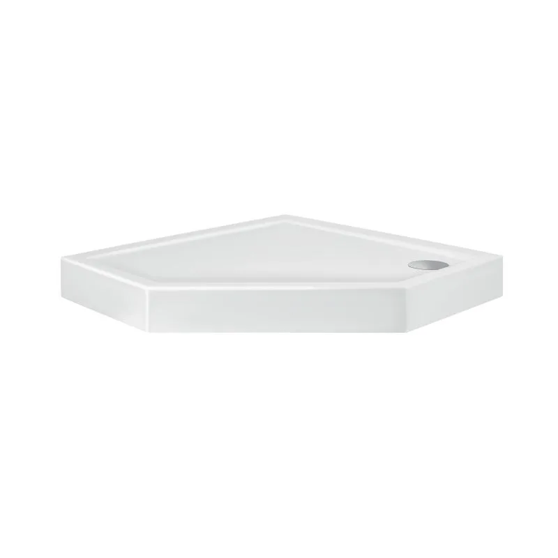 Душовий піддон Qtap Diamond 90x90 см акриловий білий з сифоном