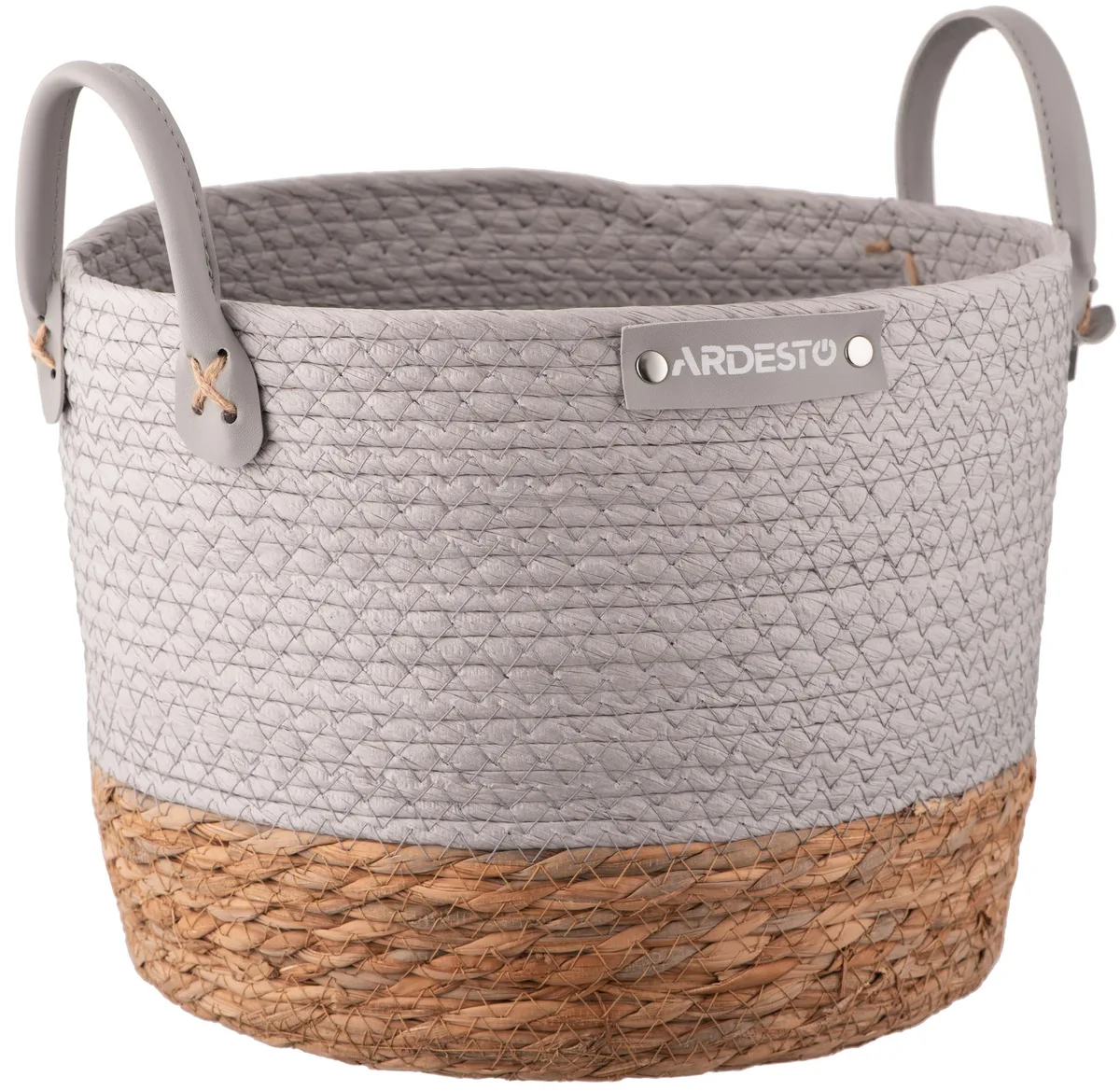 Кошик ARDESTO Minimalism 28х28х22см, з паперовим шпагатом, рогожка, сірого кольору.