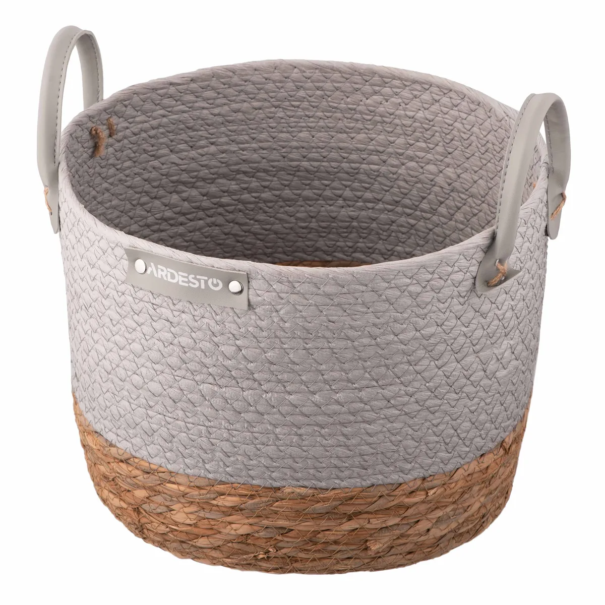 Кошик ARDESTO Minimalism 28х28х22см, з паперовим шпагатом, рогожка, сірого кольору.