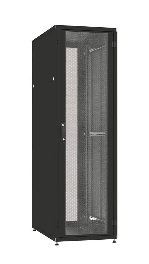 Шкаф ZPAS 19", 42U, SZB IT, передние перфорированные, задние перфорированные распашные, 600x1000 мм, максимальная нагрузка 1500 кг, черный.