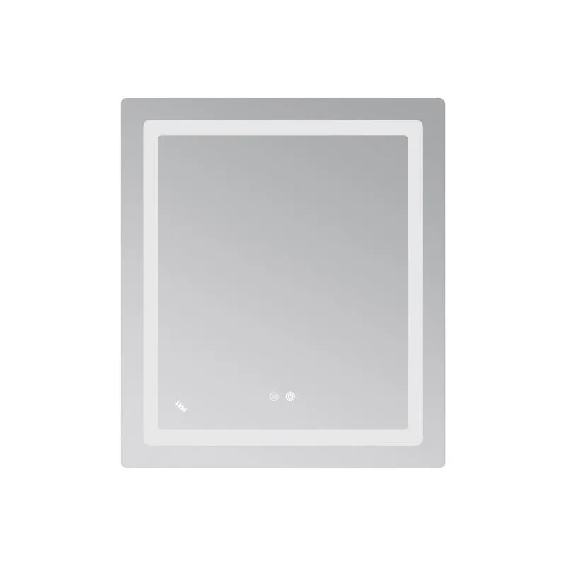 Зеркало Lidz Kubis 700х800 мм LED-подсветка Touch антизапотевание алюминий/пластик