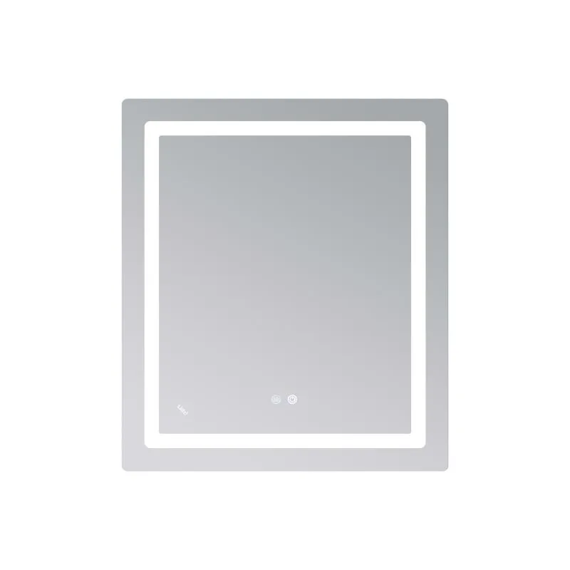 Зеркало Lidz Kubis 700х800 мм LED-подсветка Touch антизапотевание алюминий/пластик