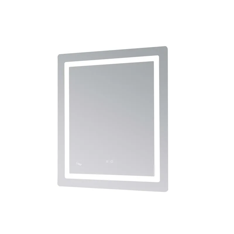 Зеркало Lidz Kubis 700х800 мм LED-подсветка Touch антизапотевание алюминий/пластик