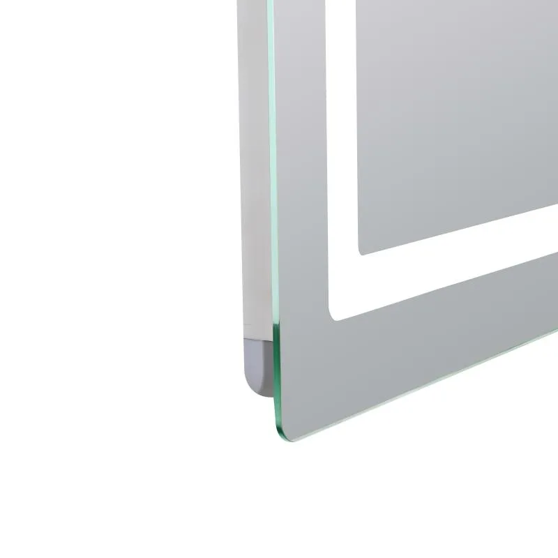 Зеркало Lidz Kubis 700х800 мм LED-подсветка Touch антизапотевание алюминий/пластик