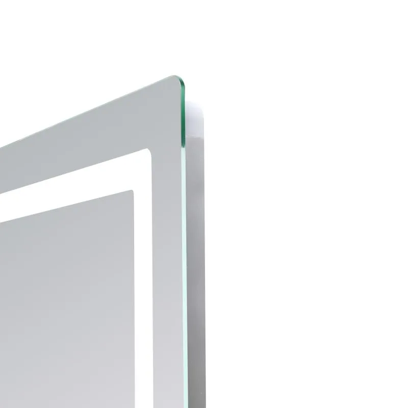 Зеркало Lidz Kubis 700х800 мм LED-подсветка Touch антизапотевание алюминий/пластик