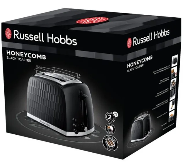 Тостер Russell Hobbs пластик 19,6х26,8х18,5 см чорний