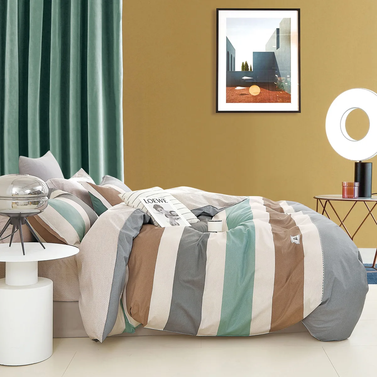 Півтораспальний комплект постільної білизни Home Line Сатин 160х230 Принт