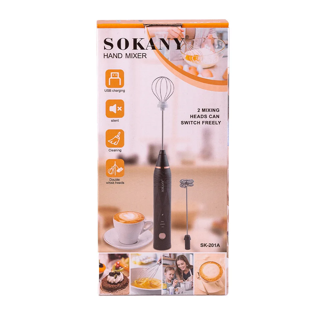 Капучинатор для молока Sokany пластик чорний 30 Вт 220В 3 швидкості