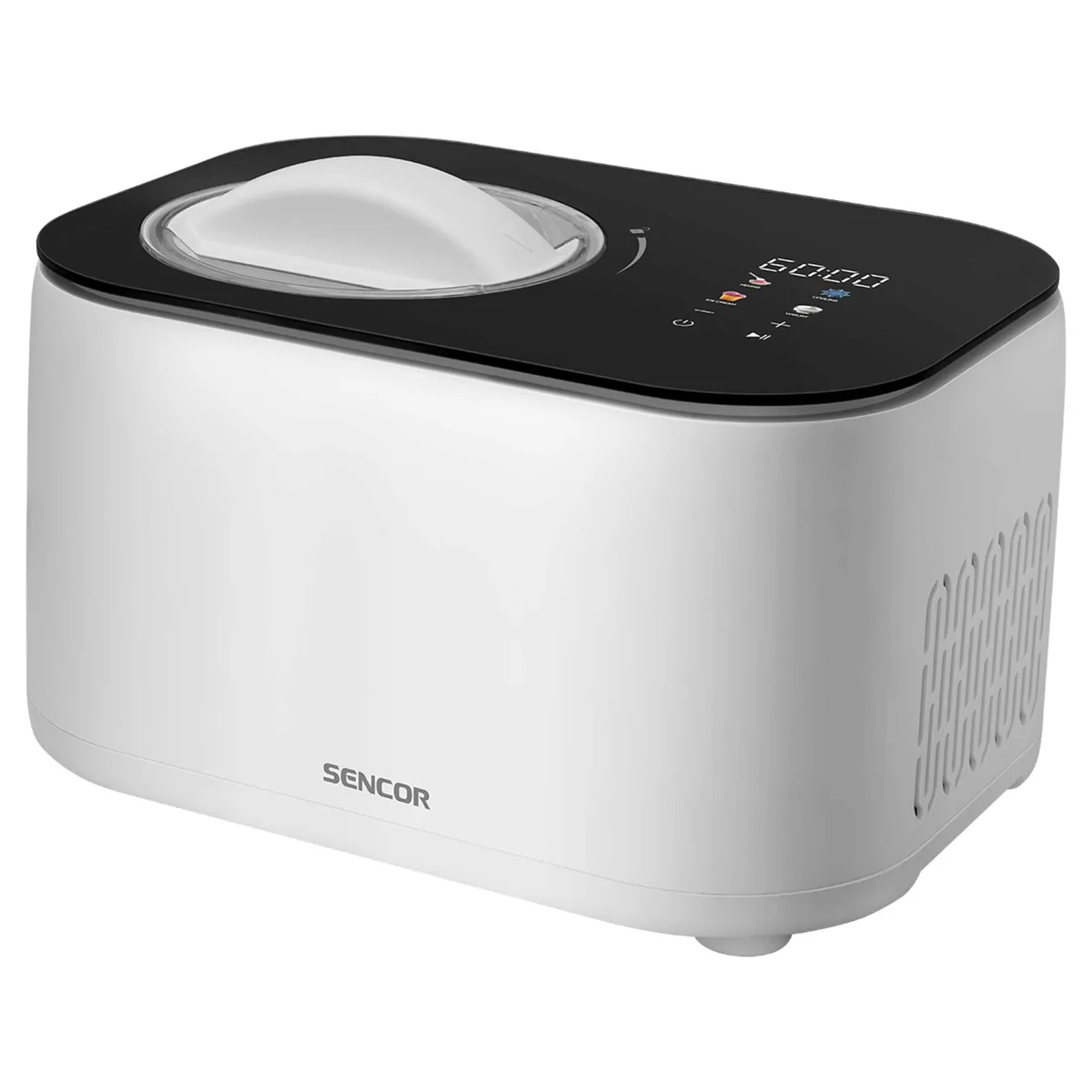 Морозильна машина Sencor, 100 Вт, ємність 1 л, час приготування 60 хв, пластиковий корпус, кольори: чорний та білий.