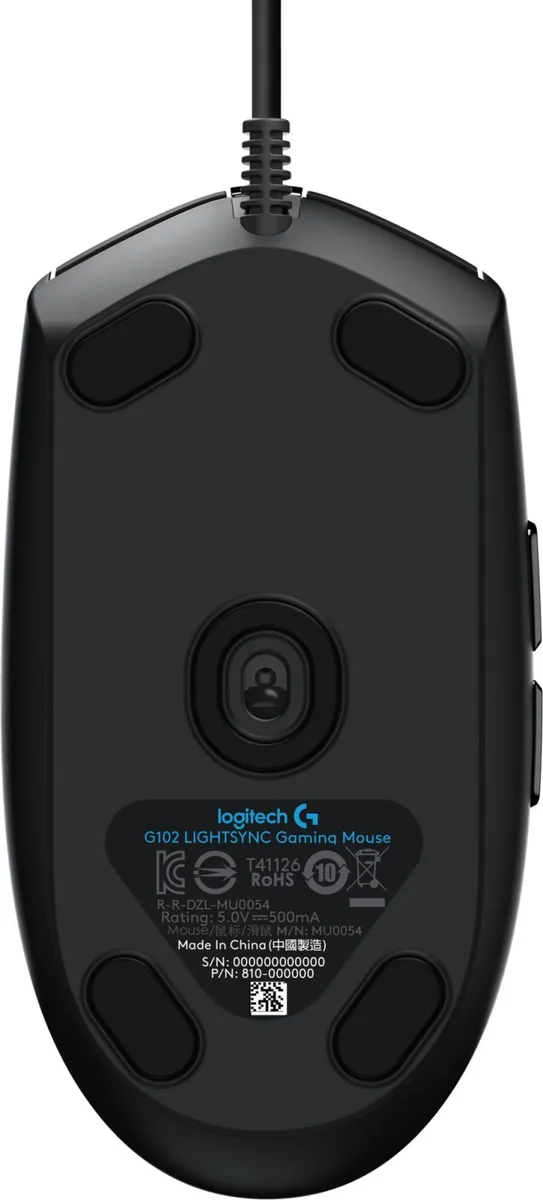 Миша Logitech Дротова Оптична Середня Чорна 6 кнопок RGB 200-8000 dpi