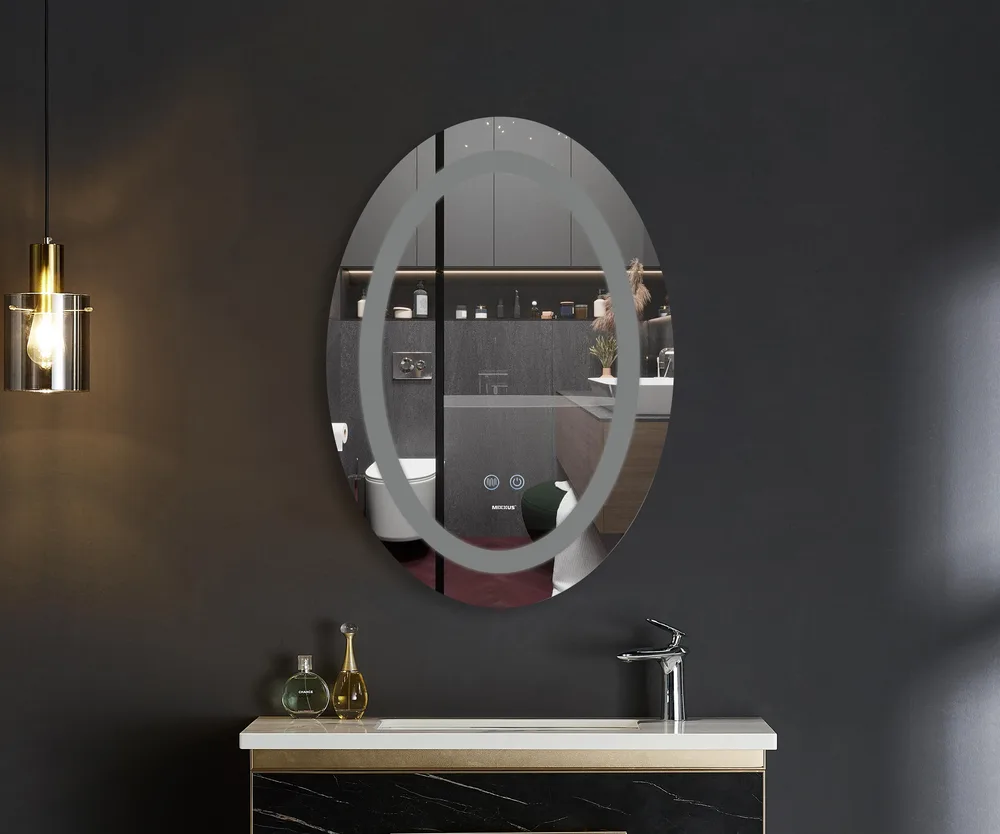 Дзеркало настінне LED Touch Mixxus PLAIN MV03 50x70 см алюмінієве 6000K