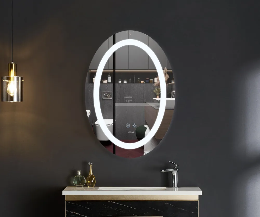 Дзеркало настінне LED Touch Mixxus PLAIN MV03 50x70 см алюмінієве 6000K