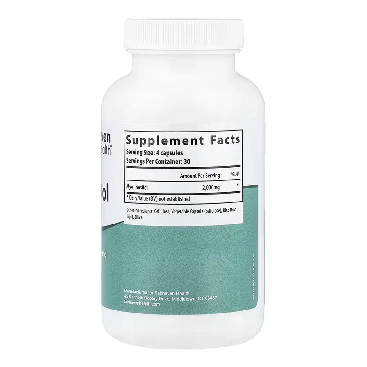 Myo-Inositol Fairhaven Health рослинна капсула 120 шт Веганська добавка