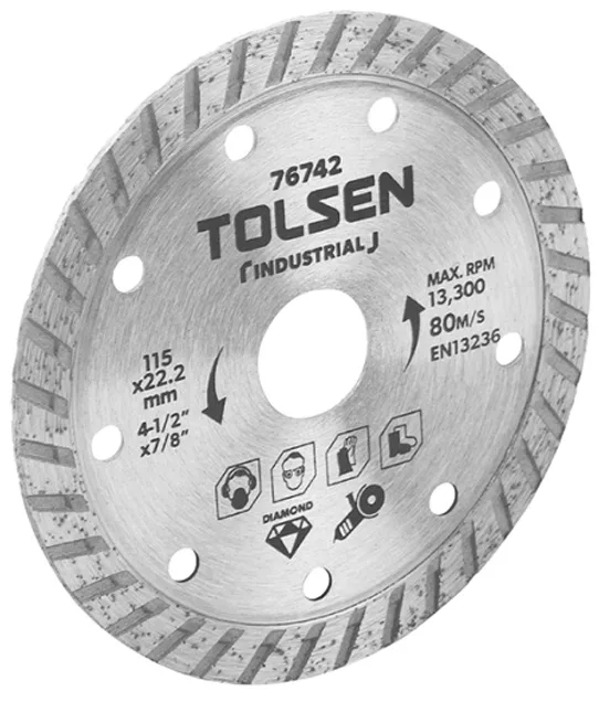 Алмазний диск Tolsen, універсальний, 230 мм x 22,2 мм.