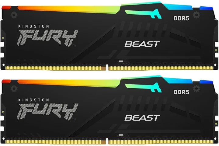 Пам'ять ПК Kingston DDR5 128GB KIT (64GBx2) 5600 FURY Beast RGB