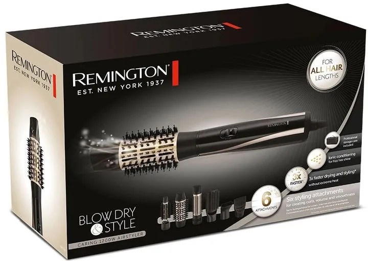 Фен-щітка Remington Styler  Care, 1200Вт, 2 швидкості, іонізація, холодний обдув, зручний кейс, керамічне покриття.