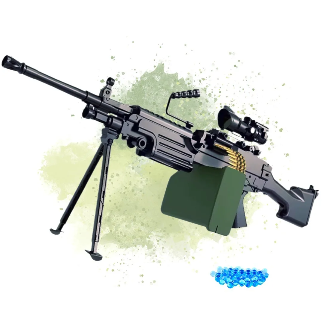 Игрушечный гель бластер автомат M249 электрический 90 см пластик 2500 орбизов