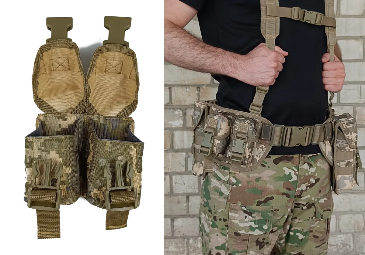 Підсумок гранатний подвійний MOLLE Cordura 1050 60х50х100 мм піксель ЗСУ MM-14