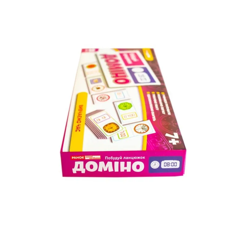 Доміно Ranok Creative 28 фішок картон для навчання часу кольорове