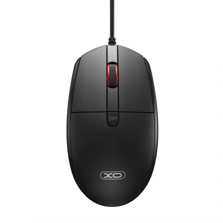 Мишка дротова XO USB чорна 3 кнопки