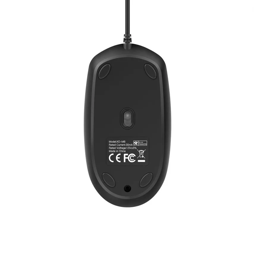 Мишка дротова XO USB чорна 3 кнопки