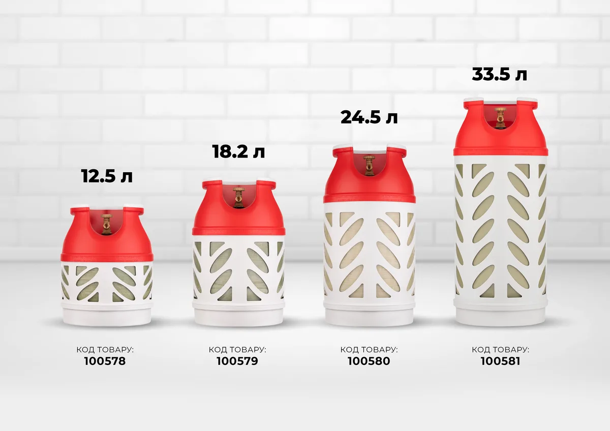 Балон газовий Hexagon Ragasco композитний 24,5л пропан бутан 10кг 30бар