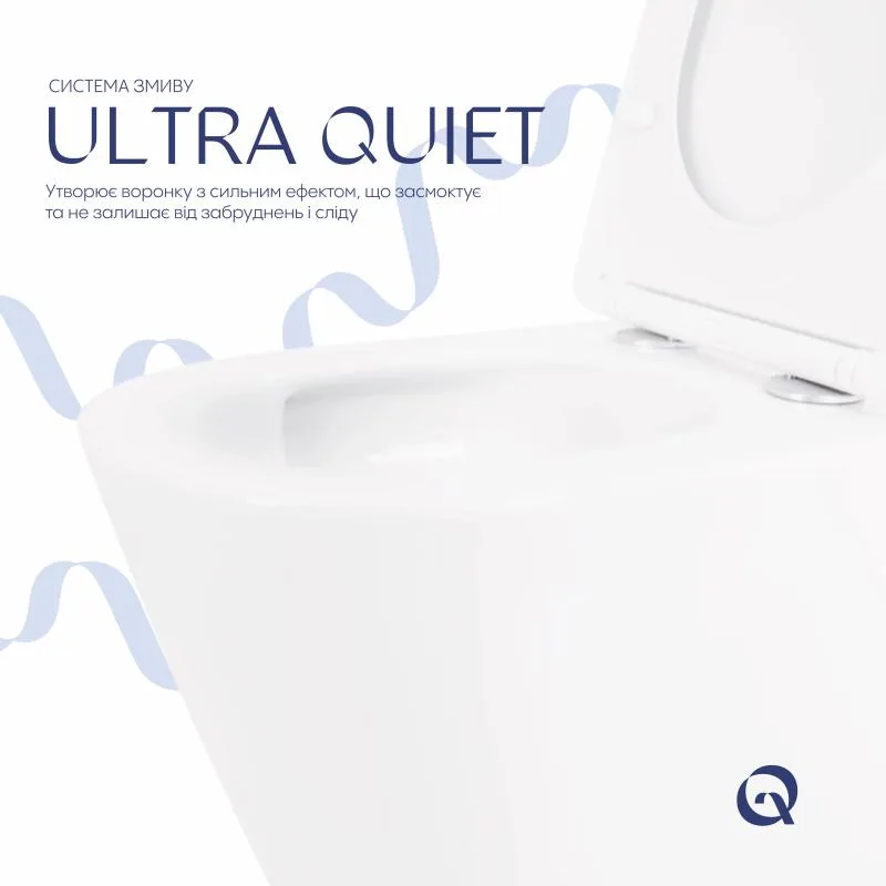 Унітаз підвісний Qtap Swan безобідковий Soft-close кераміка 520x360x320 мм білий