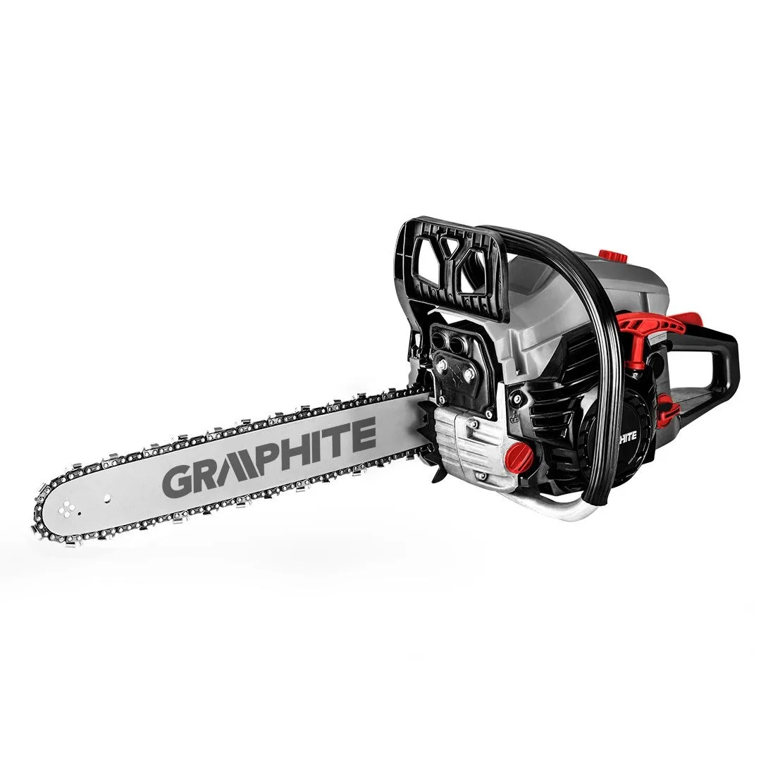 Бензинова ланцюгова пила GRAPHITE 40/45 см, 2 кВт, 2.7 к.с., 52 см3, 5.53 кг.