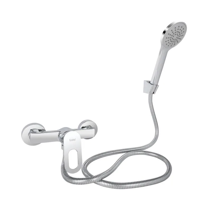 Змішувач для душу Lidz Latwa 010 215х130х101 мм Цинк Хром з душовим гарнітуром
