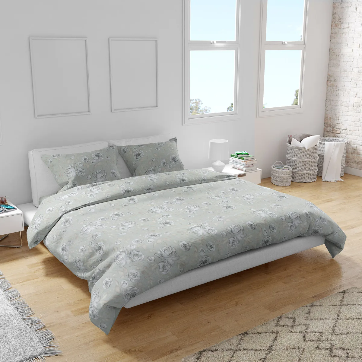 Півтораспальний комплект постільної білизни Home Line Бязь 150х220 см Сірий
