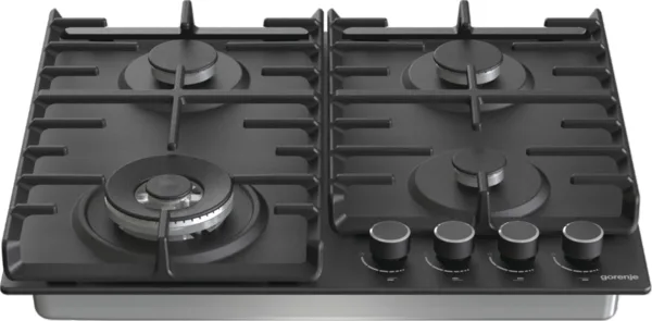 Газова варильна поверхня Gorenje Нержавіюча сталь 60х52 см Чорна 4 конфорки