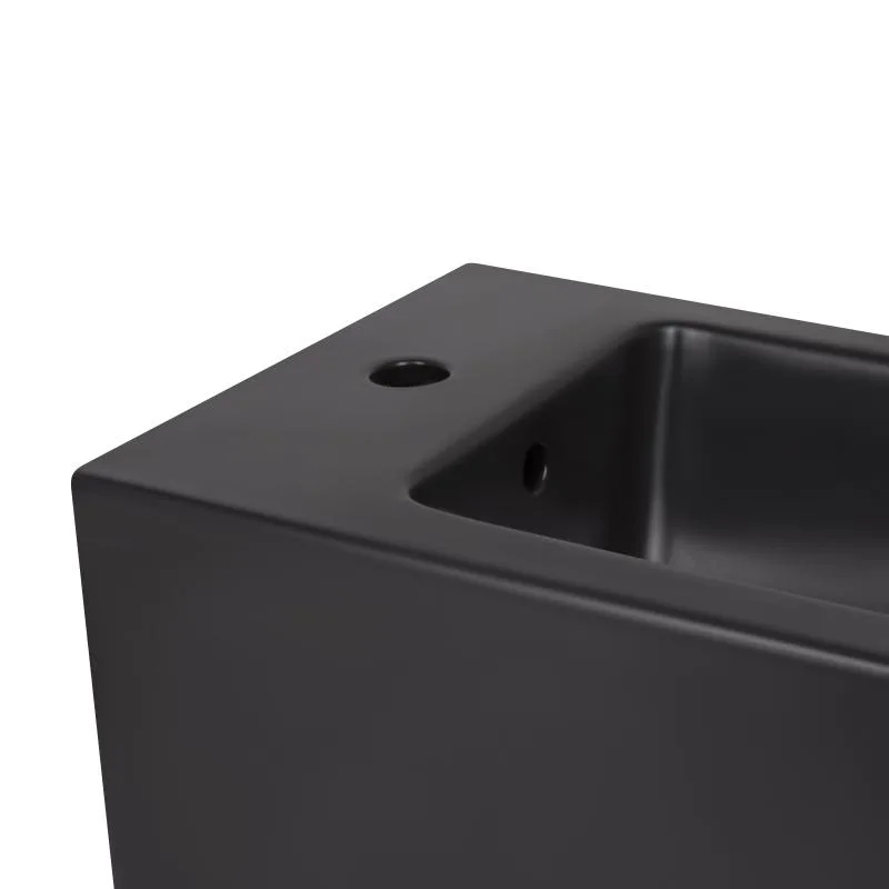 Біде підвісне Qtap Tern New 360x500x320 мм кераміка чорне матове
